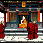**

"A Bhutanese woodblock print depicting a Buddhist scene, intricate details, traditional motifs, monks in modest robes, serene environment, temple background, fully clothed, appropriate content, safe for work, perfect anatomy, correct proportions, natural pose, professional illustration, high quality, family-friendly, modest clothing"

**