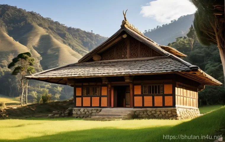 부탄의 사원 건축 양식 비교 - **Prompt 2: Intricate Interior of a Bhutanese Temple**
    "An immersive interior view inside a rich...