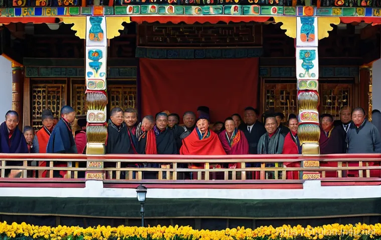 부탄의 역사적 사건 - **Prompt 1: The Spiritual Heart of Bhutan**
    A wide-angle, majestic shot of a grand Bhutanese Dzo...
